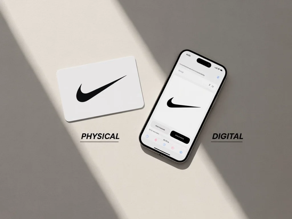 Comparison of physical and digital Nike gift cards