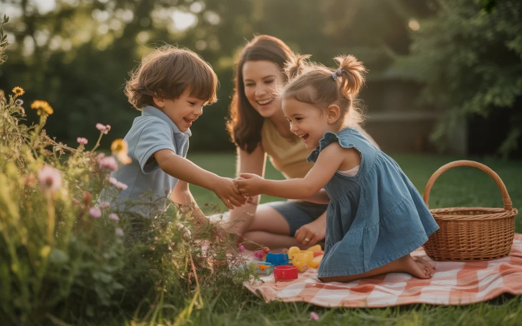 Kids watching a movie in a blanket fort with snacks and string lights, enjoying a cozy budget-friendly experience gift.
