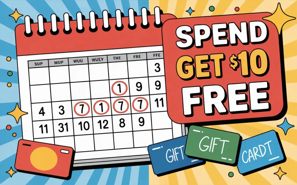 Promotional deal on Water World gift cards with calendar and bonus offer