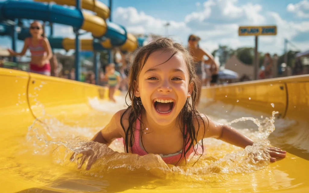 Family enjoying a Water World visit paid for with a gift card