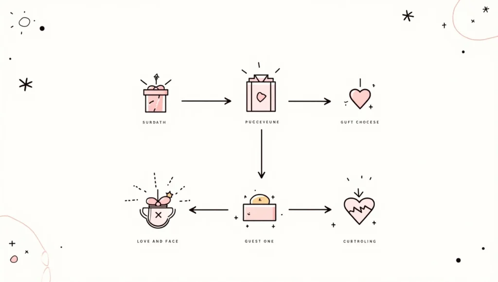 Illustrated checklist for selecting engagement gifts based on personality or love language.