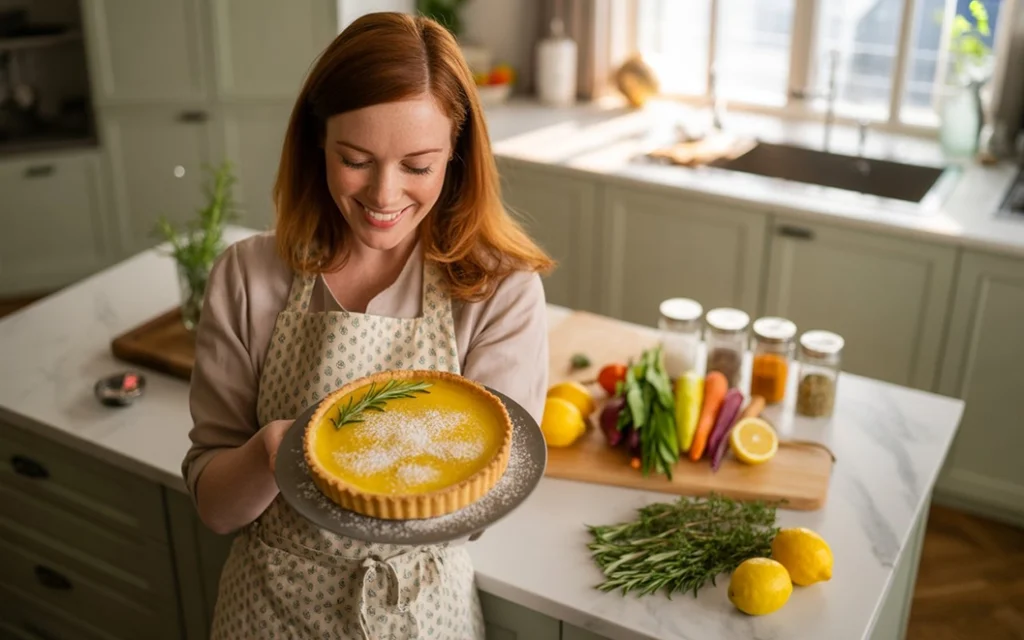 Wife enjoying a hands-on cooking class with fresh ingredients.
